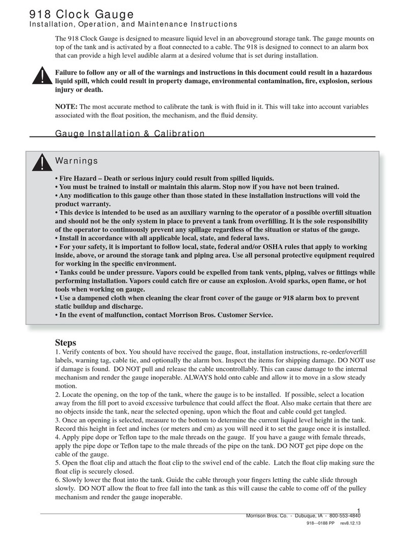 Morrison 918 Installation, operation and maintenance instructions