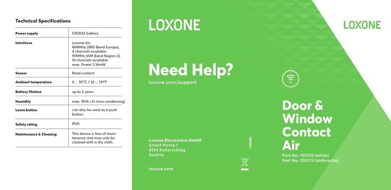LOXONE Door & Window Contact Air User manual