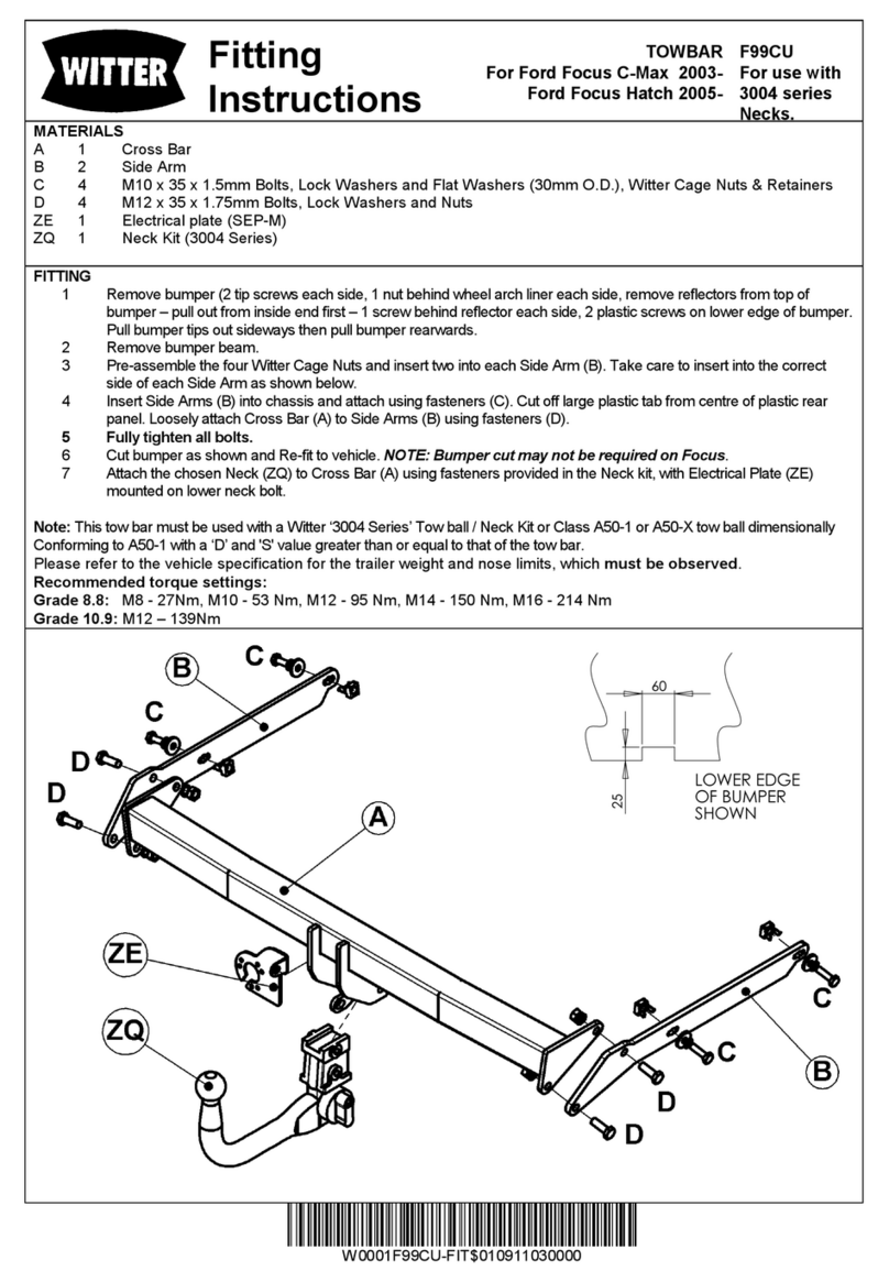 Witter F99CU Fitting instructions