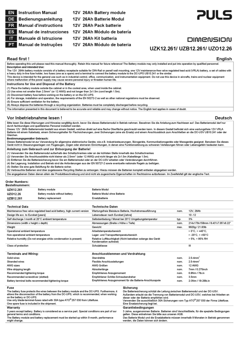 Puls UZK12.261 User manual