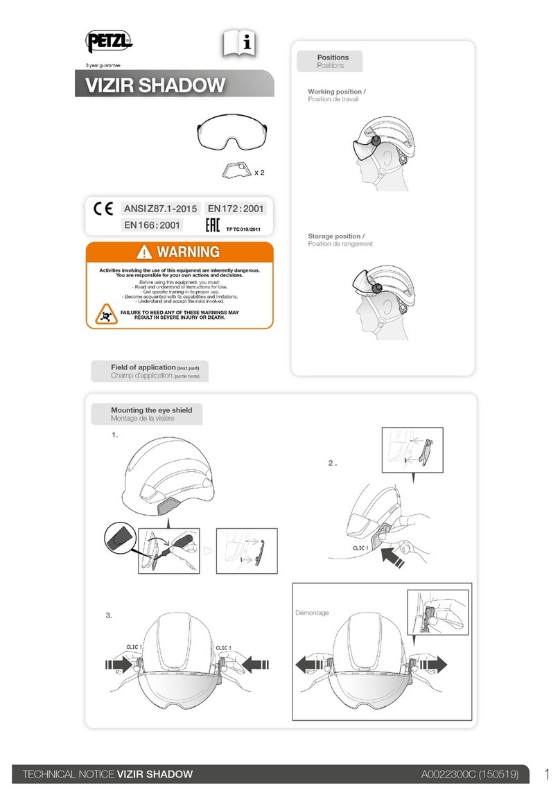 Petzl VIZIR SHADOW TECHNICAL NOTICE