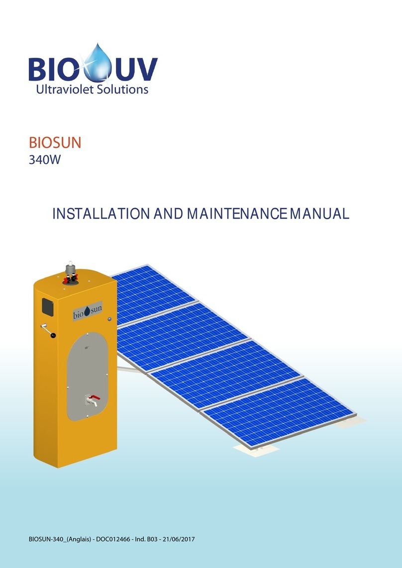 BIO UV BIOSUN 340 Installation and maintenance manual