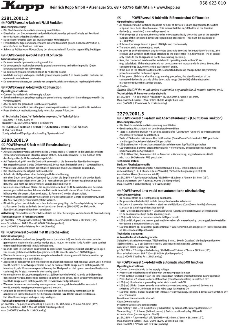 Kopp POWERversal operating instructions Kopp POWERversal operating instructions