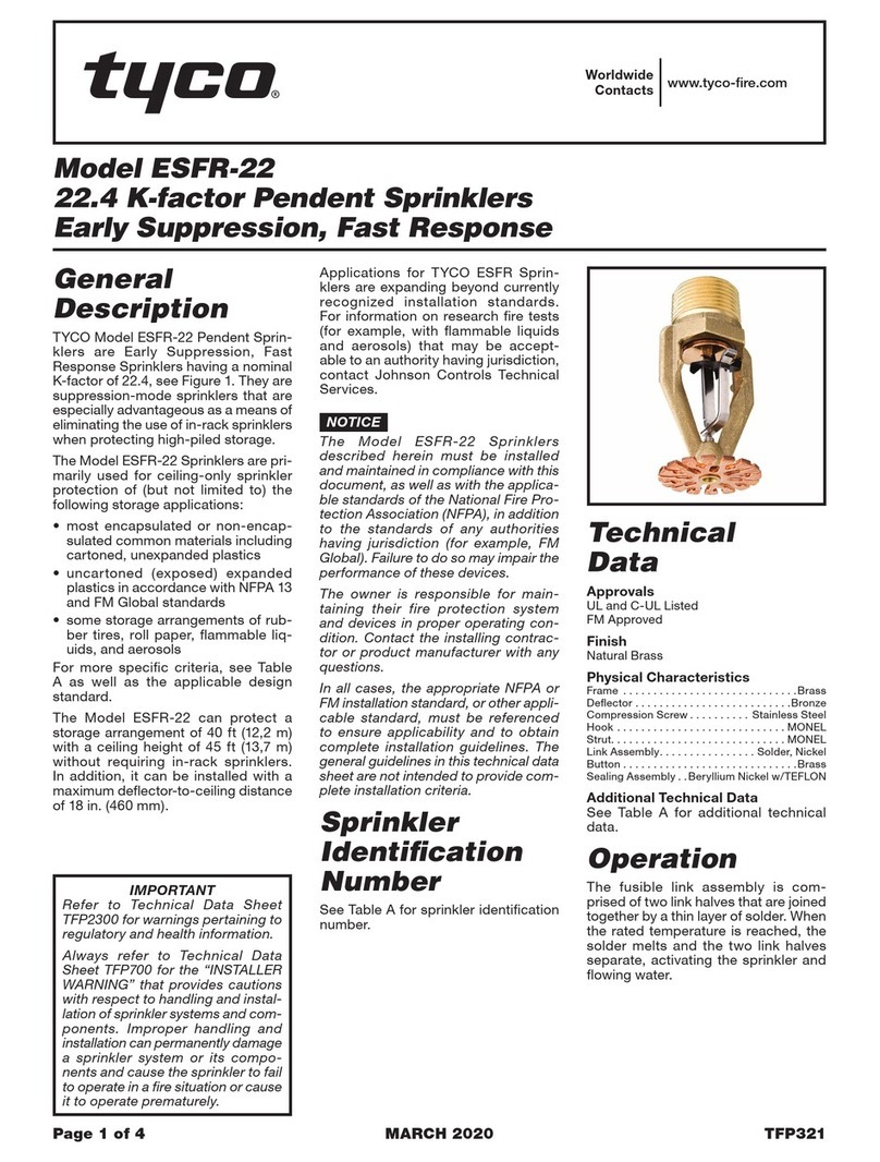 Tyco ESFR-22 User manual