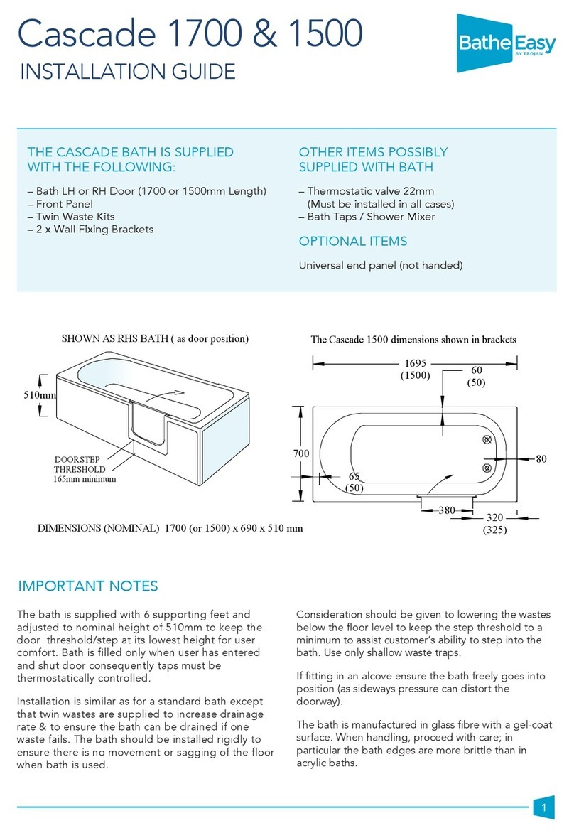 Bathe Easy Cascade 1700 Instruction guide