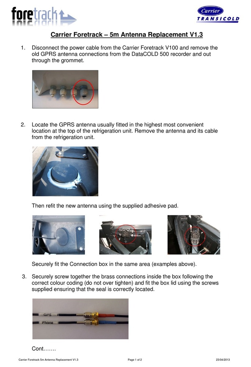 Carrier Foretrack V100 quick start guide