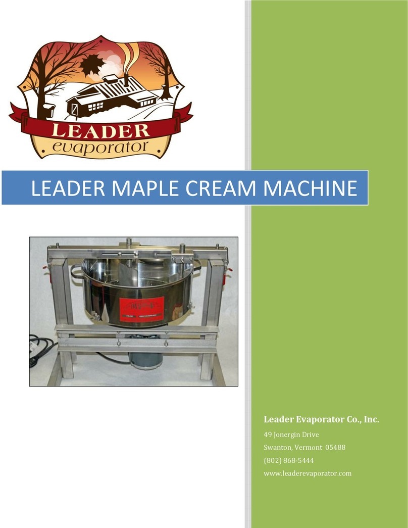 Leader Evaporator MAPLE CREAM MACHINE manual