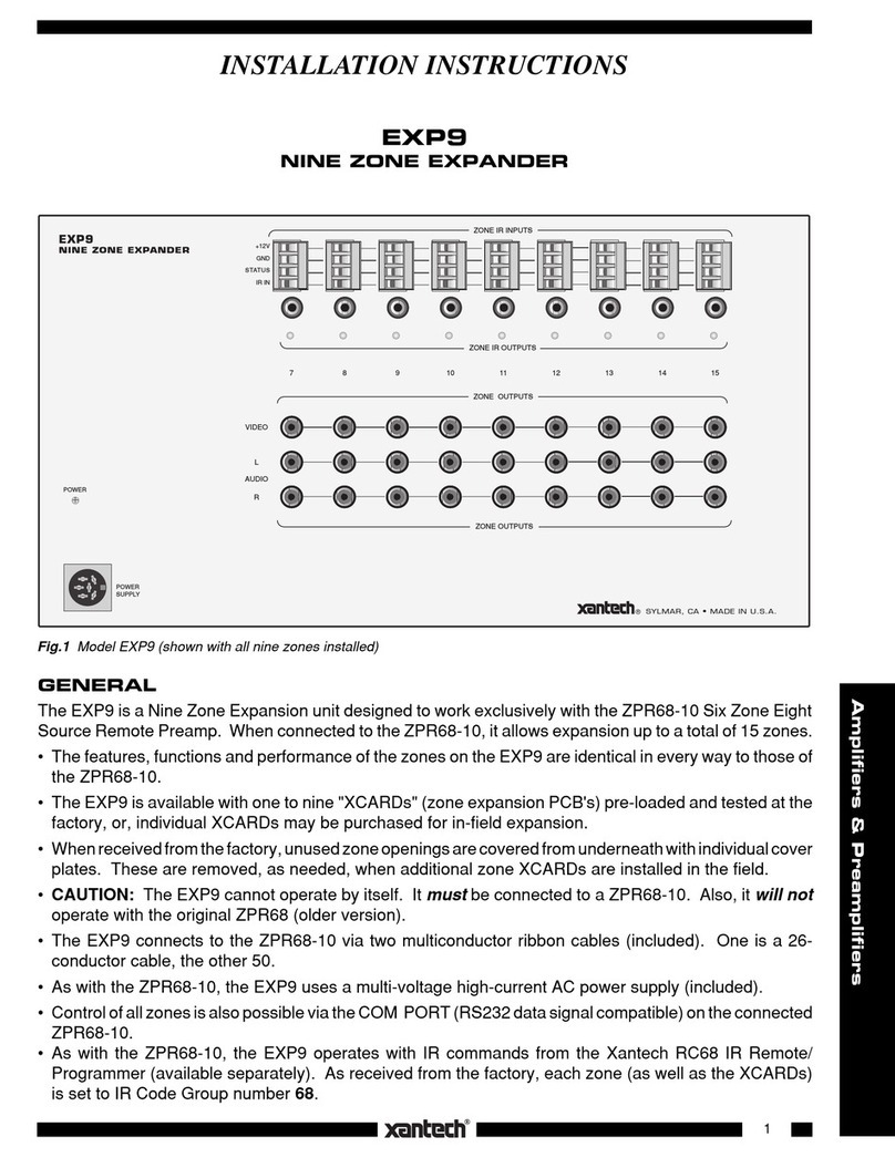 Xantech EXP9 installation instructions