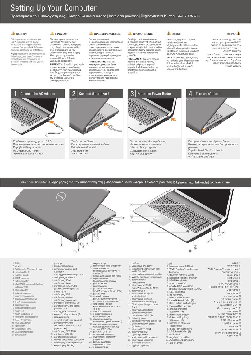 Dell 1537 - Studio Core 2 Duo T6400 2.0GHz 4GB... User manual