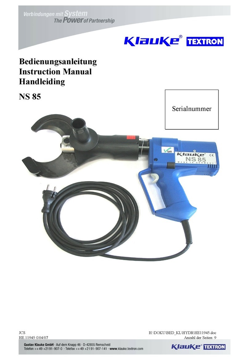 Klauke NS 85 instruction manual