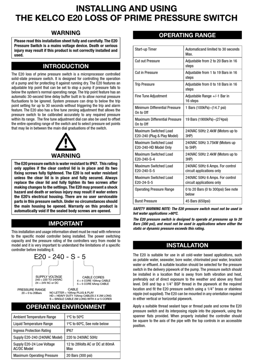KELCO E20 Series Instructions for installing and using