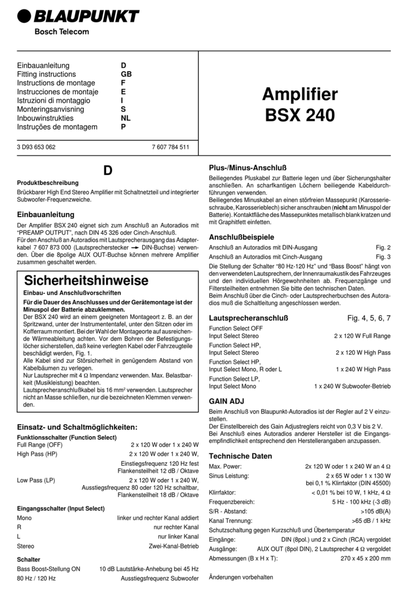 Bosch Blaupunkt BSX 240 Fitting instructions