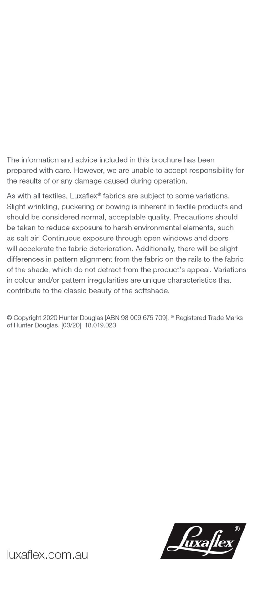 LuxaFlex Silhouette Shadings User manual