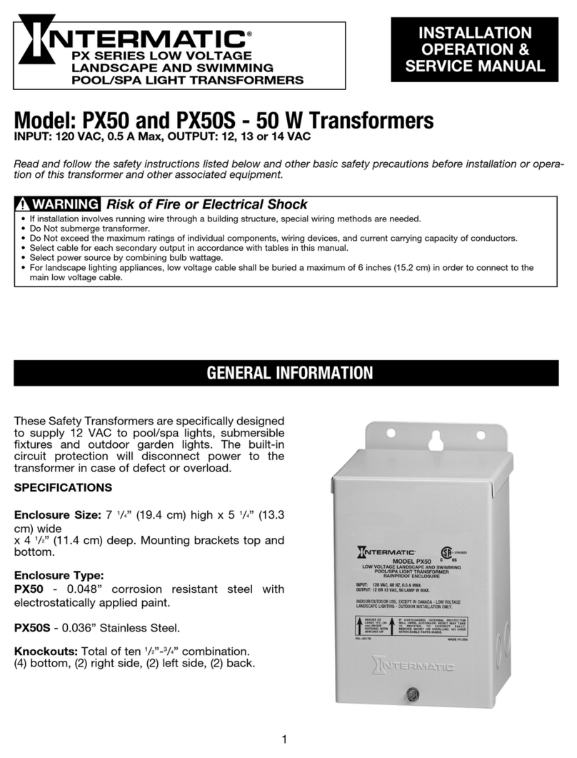 Intermatic PX Series Installation, operation & service manual