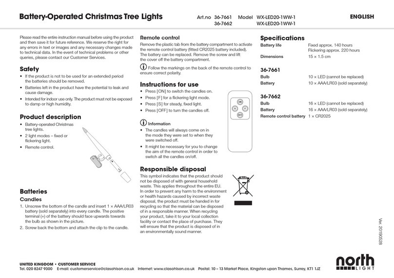 North Light WX-LED20-1WW-1 quick start guide