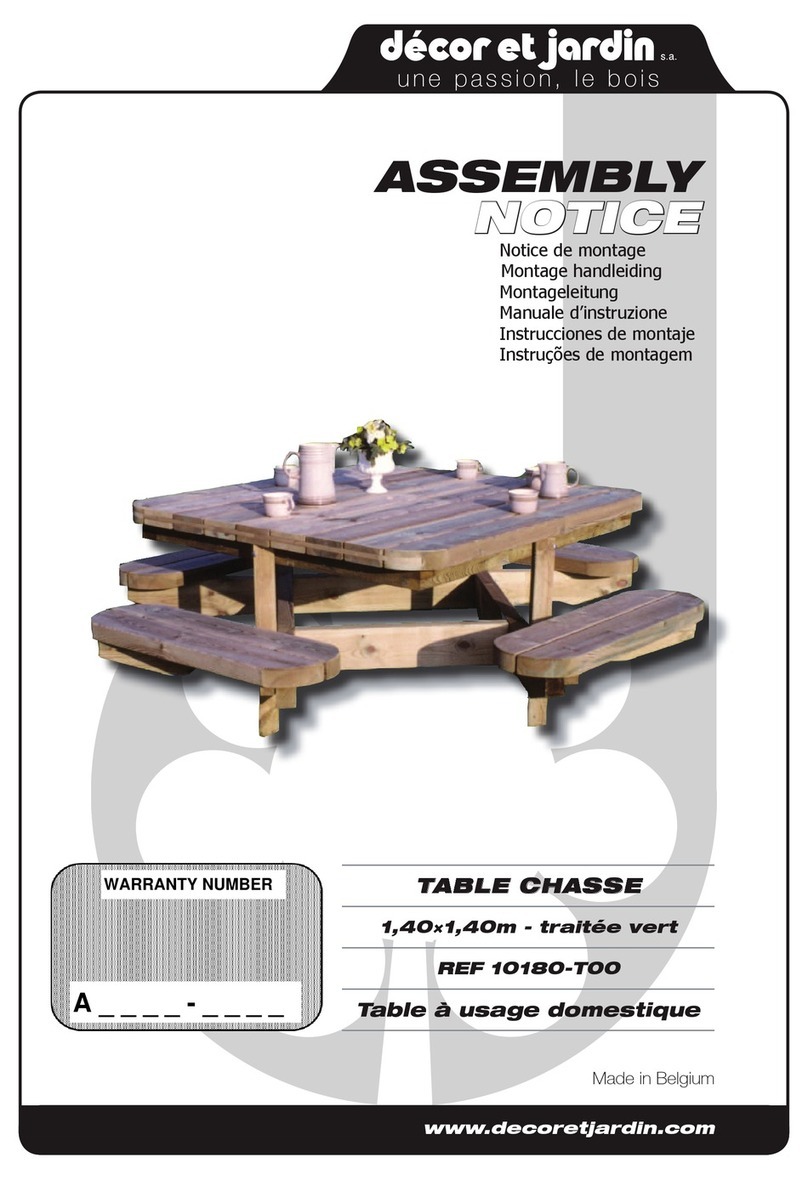Décor et Jardin 10180-T00 Assembly Notice Décor et Jardin 10180-T00 Assembly Notice