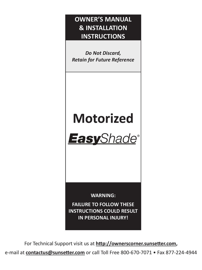 SunSetter EASYSHADE Safety guide