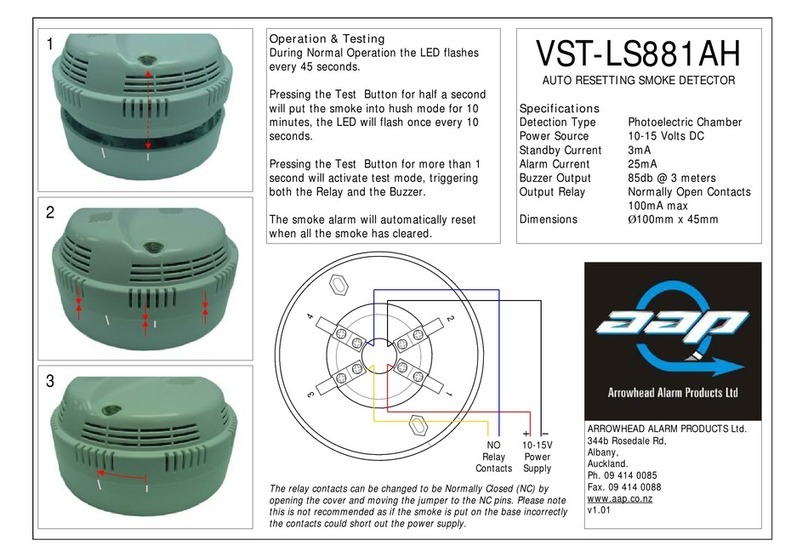 Arrowhead Alarm Products VST-LS881AH Operation Arrowhead Alarm Products VST-LS881AH Operation