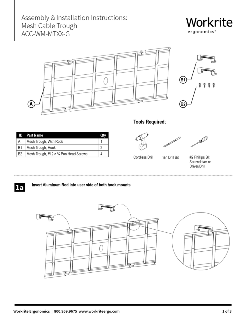 Workrite ergonomics ACC-WM-MT G Series Assembly/installation instructions