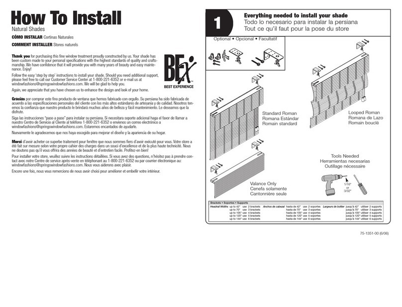 BEST EXPERIENCE Springs Window Fashions Natural Shades Instruction sheet