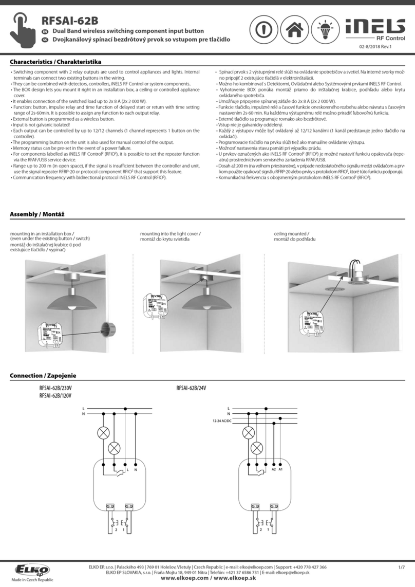 Elko iNels RFSAI-62B quick start guide