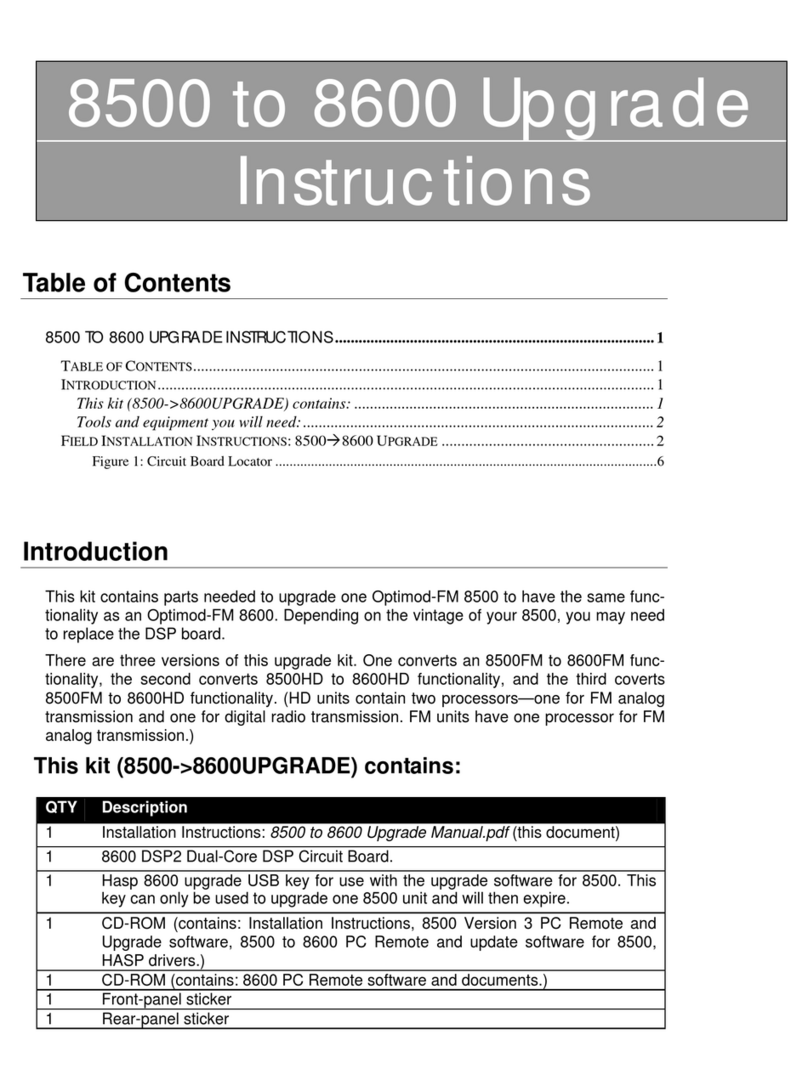 Orban OPTIMOD-FM 8500 Quick start guide