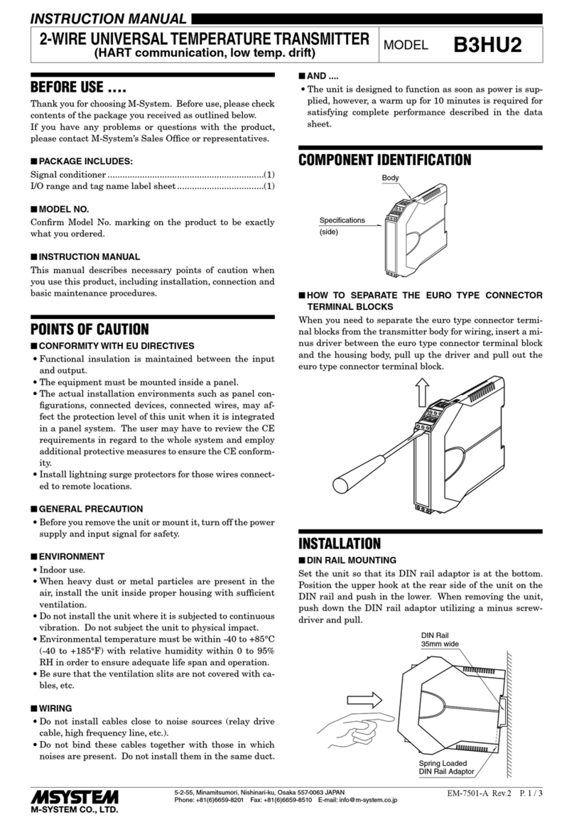 M-system B3HU2 instruction manual