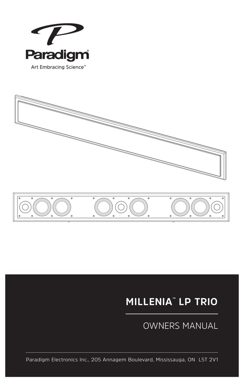 Paradigm Art Embracing Science MILLENIA LP TRIO owner's manual
