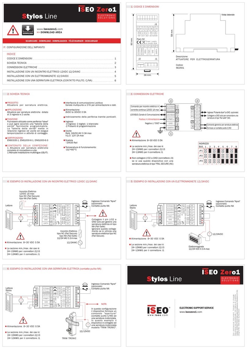 Iseo Zero1 Stylos Instruction sheet