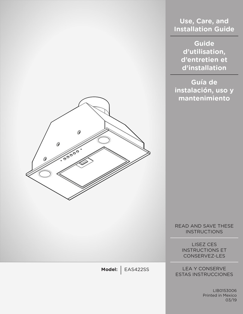 ELICA EAS422SS Use, care and installation guide
