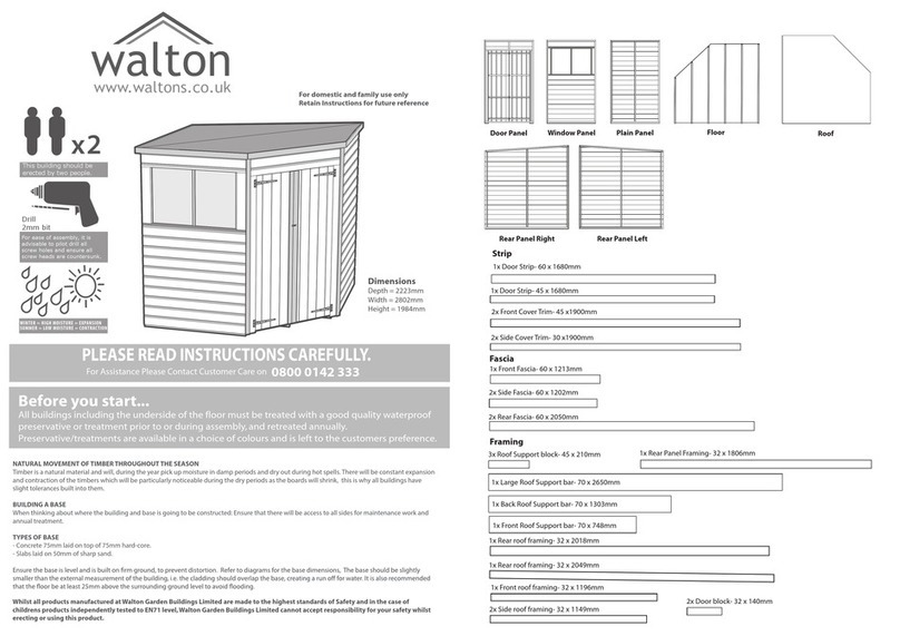 Walton 7x7 Corner shed instructions