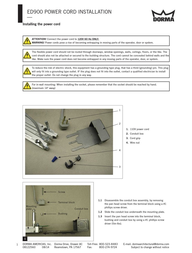 Dorma ED900 User manual