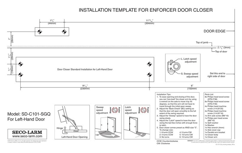 SECO-LARM SD-C101-SGQ Installation template