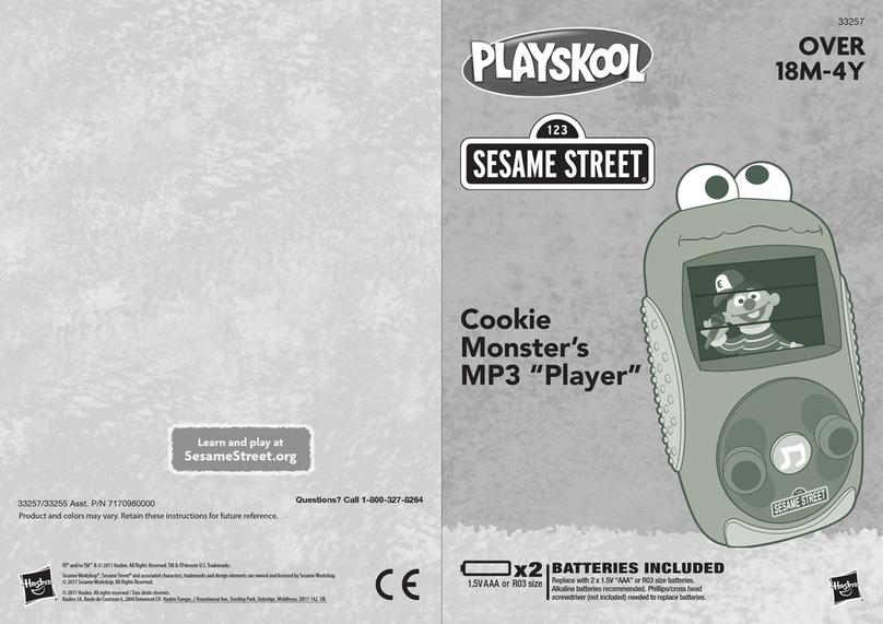Hasbro PLAYSKOOL SESAME STREET Cookie Monster’s MP3... quick start guide Hasbro PLAYSKOOL SESAME STREET Cookie Monster’s MP3... quick start guide