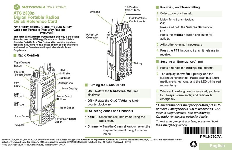 Motorola solutions ATS 2500p Reference guide