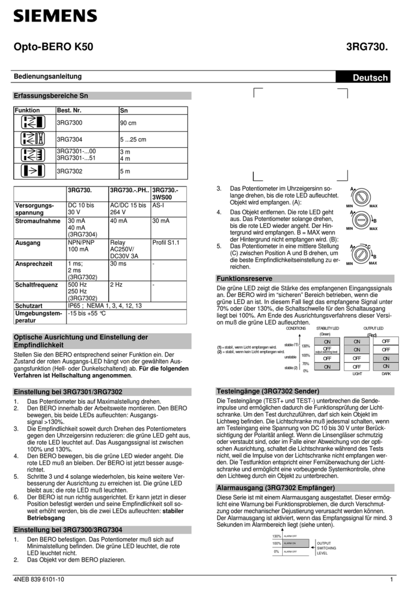 Siemens Opto-BERO K50 User manual