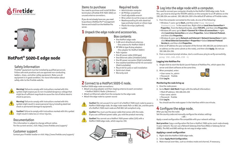 Firetide HotPort 5020-E User manual