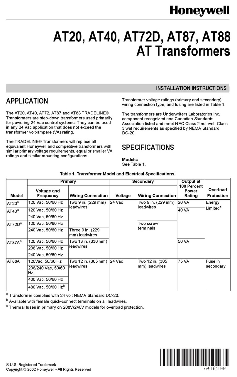 Honeywell AT Series installation instructions