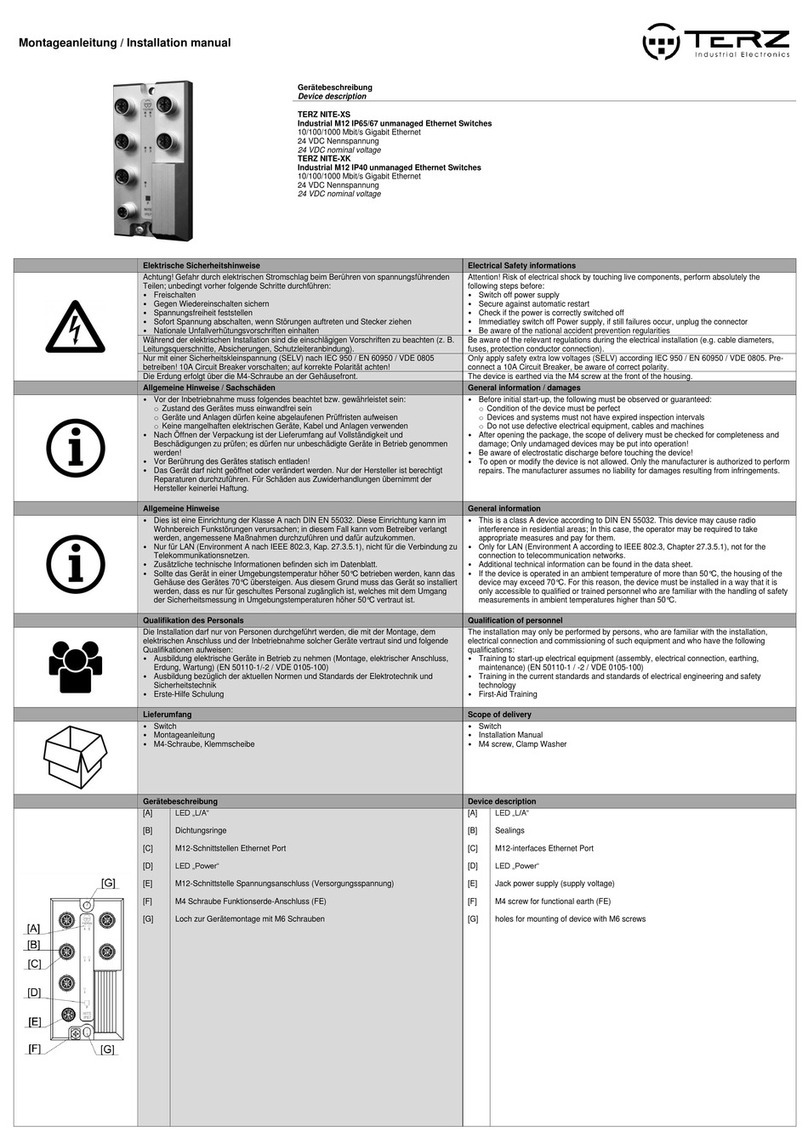 TERZ NITE-XS installation manual