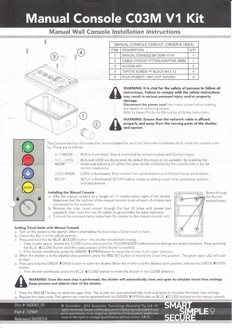 Automatic Technology C03M V1 installation instructions