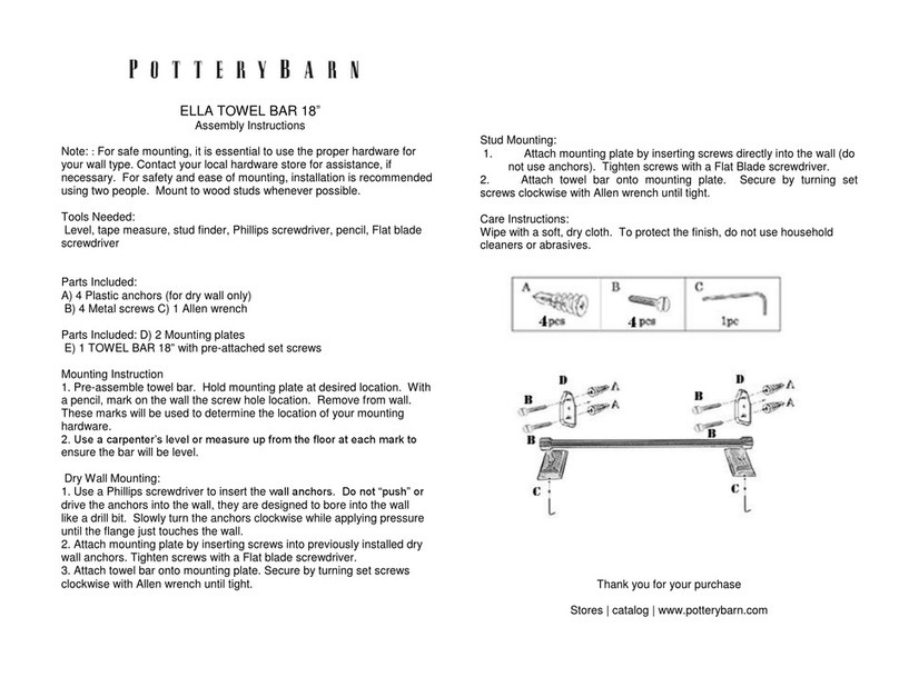 PotteryBarn ELLA TOWEL BAR 18" Assembly instructions