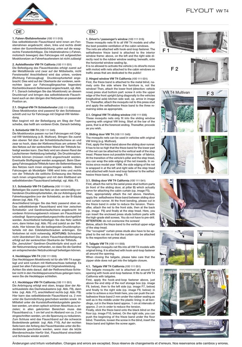 BRANDRUP FLYOUT 100 111 01S User manual