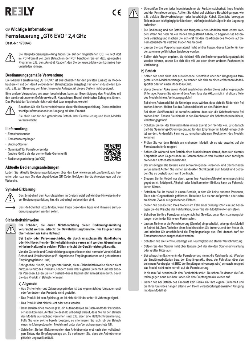 Reely GT6 EVO Operating manual