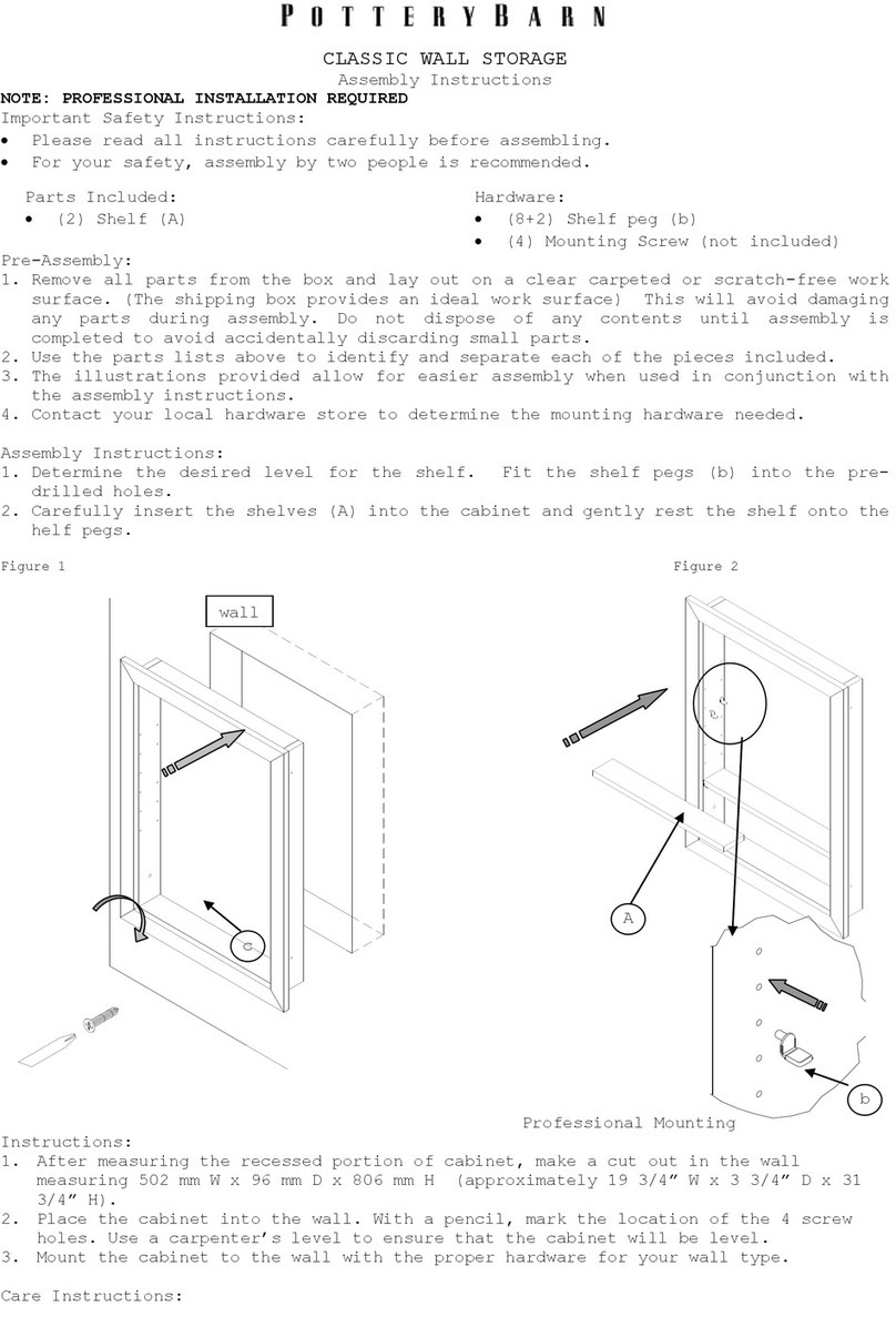 PotteryBarn CLASSIC WALL STORAGE User manual PotteryBarn CLASSIC WALL STORAGE User manual