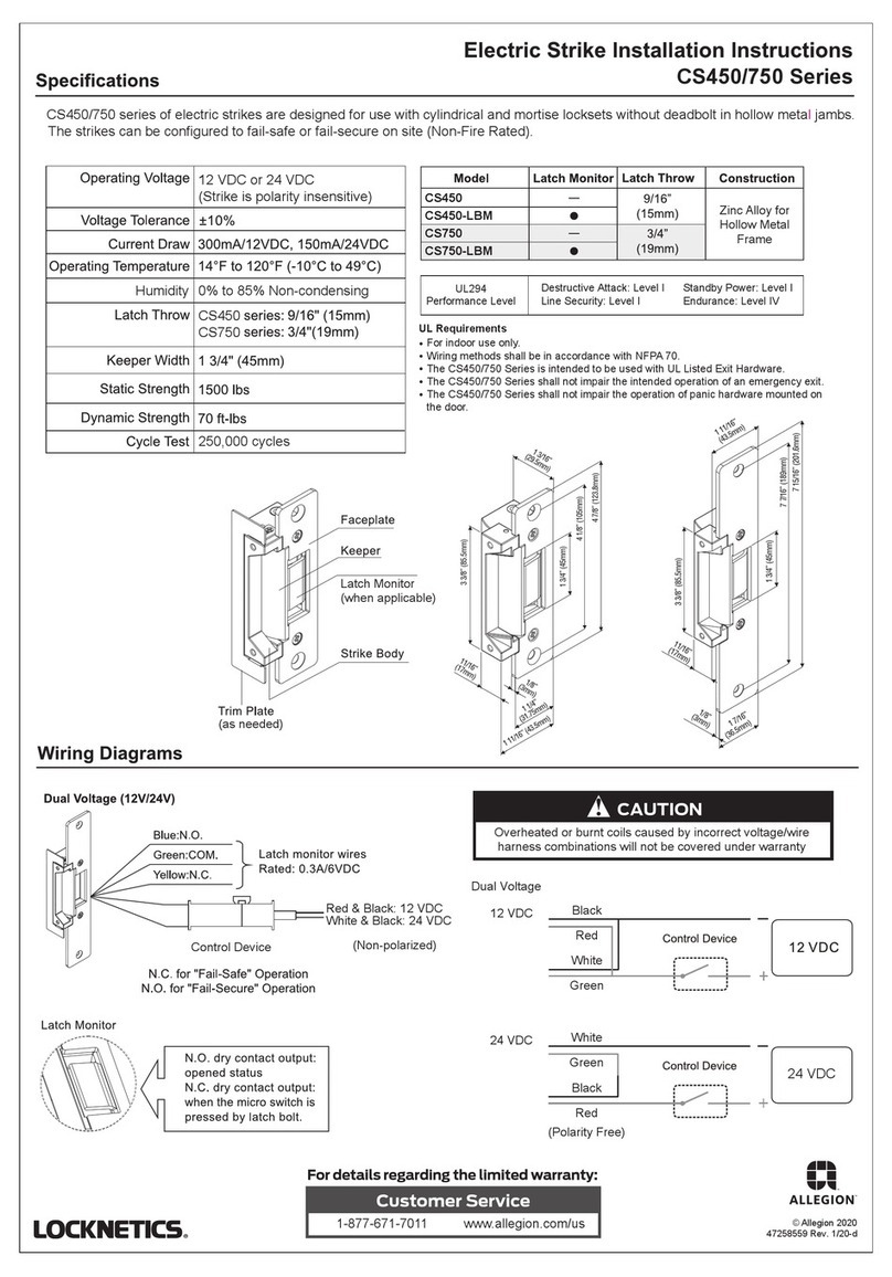 Allegion LOCKNETICS CS450 Series User manual