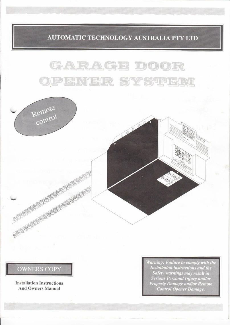 Automatic Technology Australia Securalift GDO 2v4 Installation instructions and owner's manual Automatic Technology Australia Securalift GDO 2v4 Installation instructions and owner's manual