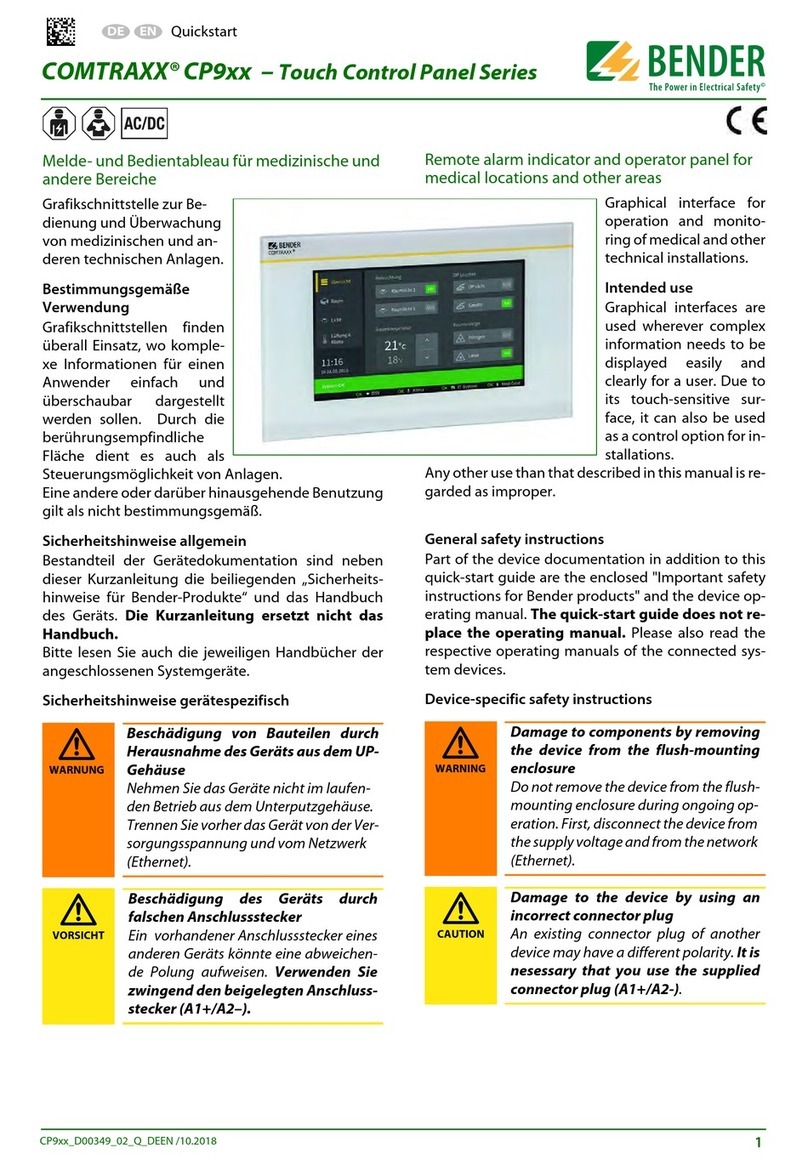 Bender COMTRAXX CP9 Series User manual