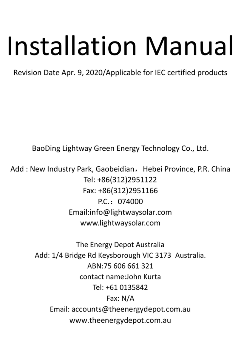 Lightway LW6P72-340 installation manual