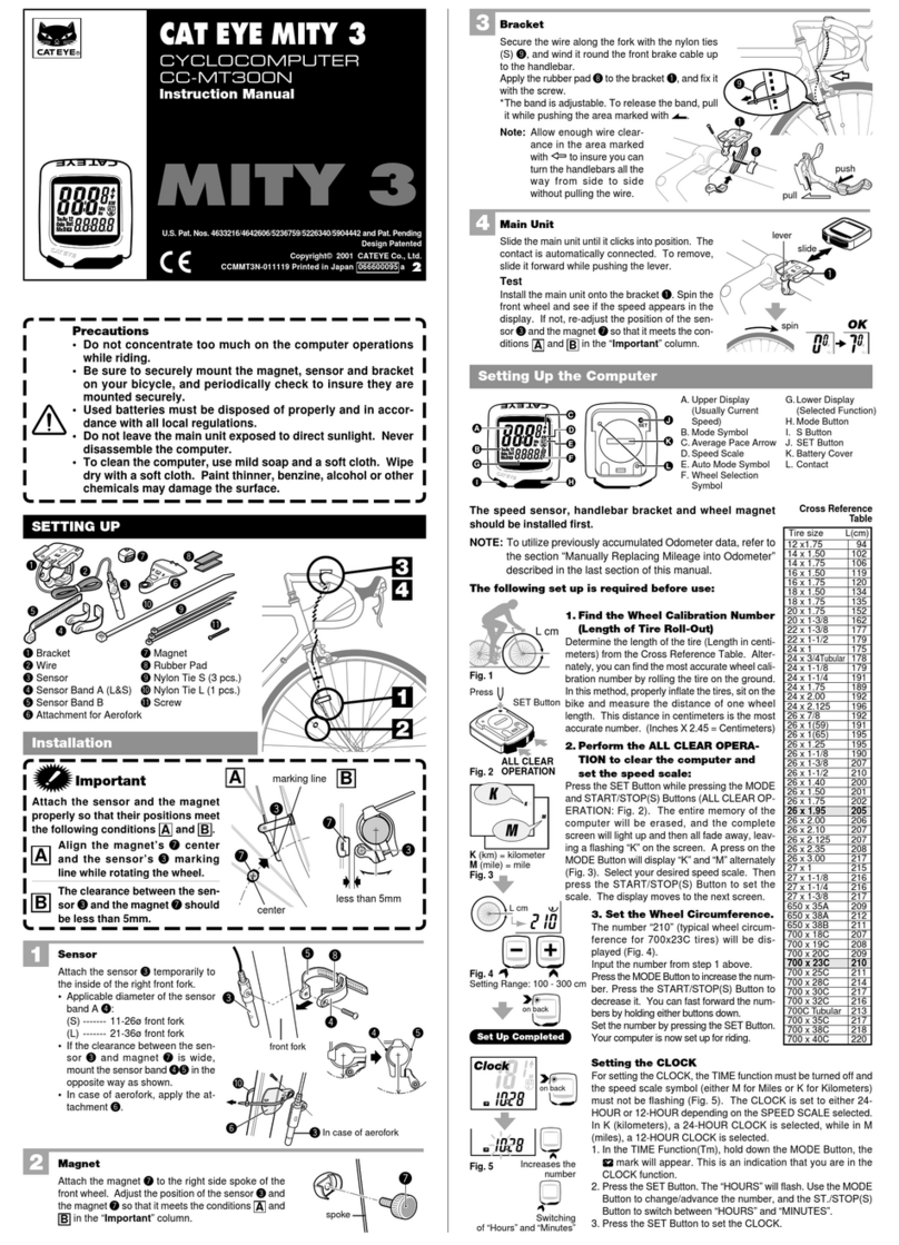 Cateye MITY 3 instruction manual Cateye MITY 3 instruction manual