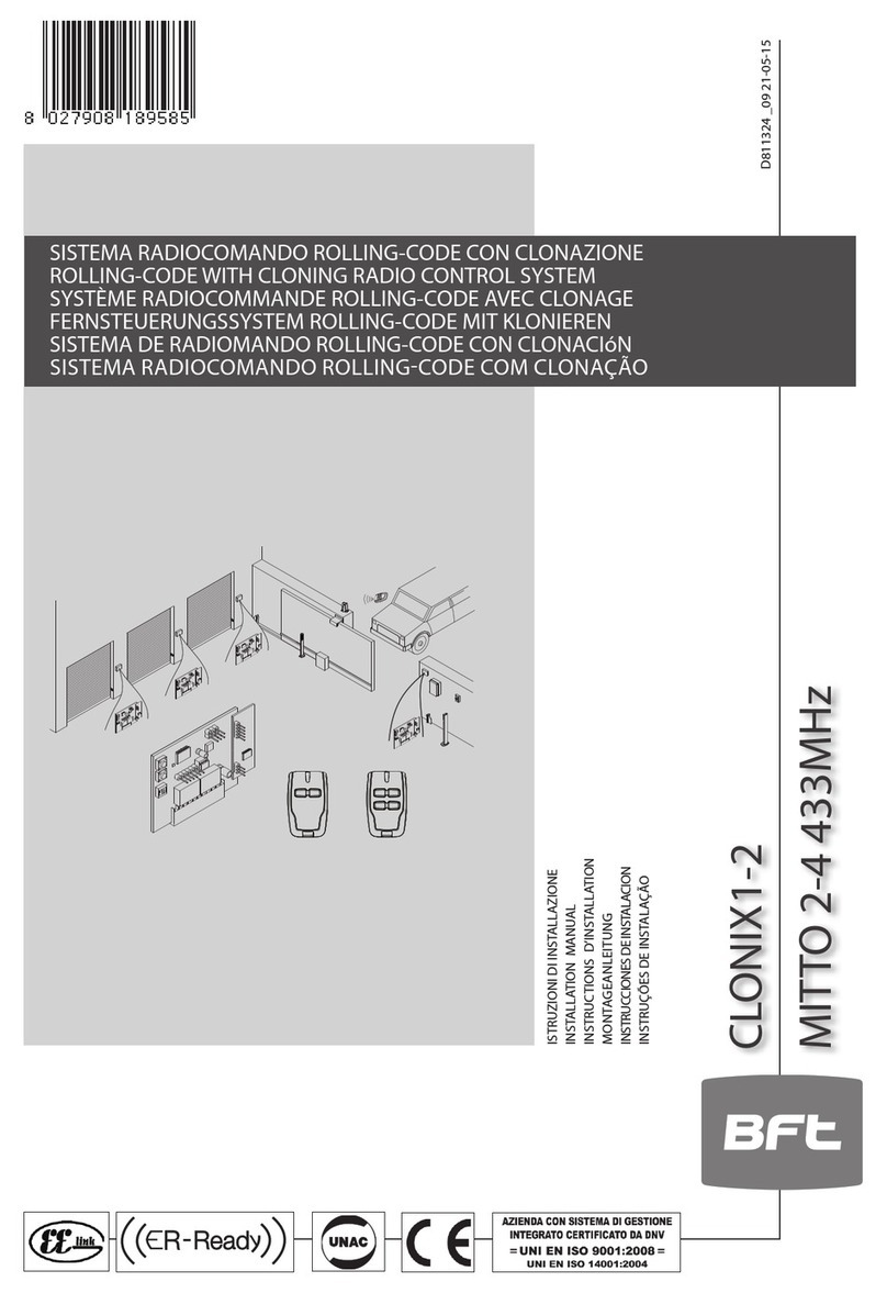 BFT CLONIX 1 installation manual